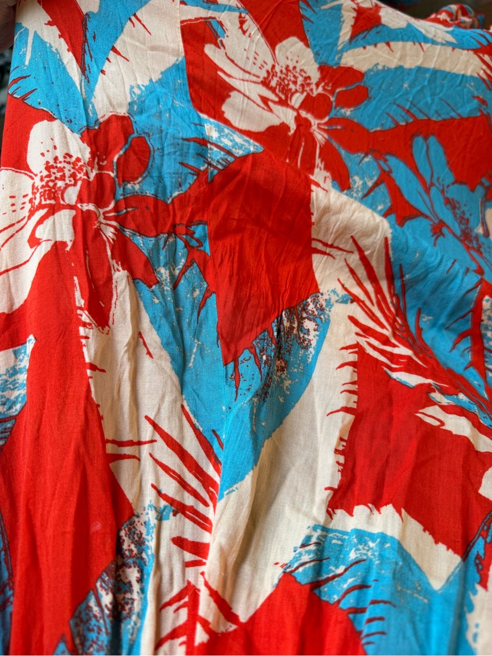 Free People Red and Blue Tropical Maxi Dress - Picture 4 of 5